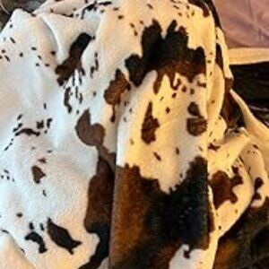 cow printed blanket brown color 50'' x 60''